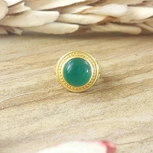 Anillo Boho con Diseño Floral y Piedras Preciosas, Joyería Boho de Latón para Mujer, Chapado en Oro de 18k, Estilo Vintage, Étnico, Venta al Por Mayor/OEM/ODM - Product Image 4