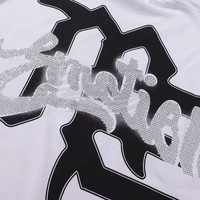 T-shirt pour homme, noir, manches courtes, col rond, style streetwear, respirant, décontracté, de haute qualité, tricoté, 100% coton, logo personnalisé sur le devant