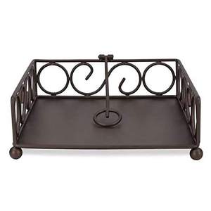 Support de serviettes plat en acier bronze de la collection Home Basics, support de distribution de serviettes noir pour comptoir de cuisine - Product Image 6