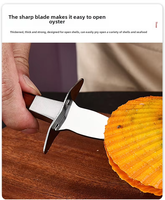 Couteau à huîtres écologique en gros avec manche en bois, outils pour fruits de mer, ouvre-coquillages, accessoires de cuisine, résistant au four et au lave-vaisselle