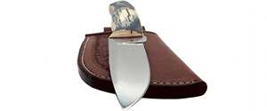 Couteau utilitaire à lame fixe en acier inoxydable fait main, manche personnalisé en corne d'os, outil artisanal EDC - Product Image 1