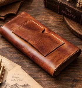 Vintage Genuine Leather <b>Card</b> <b>Holder</b> With Snap Closure Multi-<b>Card</b> Position Unisex Short <b>Wallet</b> OEM Service Men Leather <b>Wallet</b> - Product Image 5
