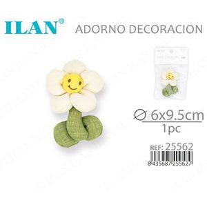 Fiore Decorativo Ilan 6x9.5cm a Stelo Singolo con Faccina Sorridente per Decorazioni Artigianali - Product Image 3