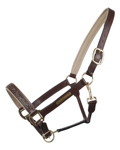 Cabestro de Cuero Tradicional para Caballo con Herrajes de Latón Sólido y Correas Ajustables para Manejo y Entrenamiento Ecuestre en Establos - Product Image 3