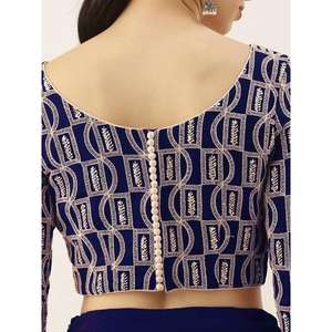 Charmant bleu Georgette Sangeet Wear Lehenga Choli avec du fil pour le marié - Product Image 4