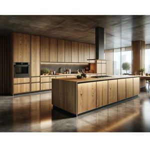 Armoires de cuisine modernes en bois personnalisées JY Project, îlot de garde-manger modulaire de luxe, ensembles d'armoires prêts à assembler, utilisation hôtelière, conception 3D - Product Image 3