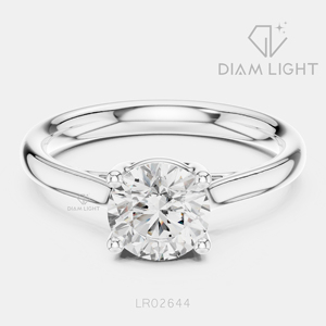 Bague de fiançailles solitaire ronde 1,10 carat, bijoux fins, certifiée IGI, or blanc 14 carats, diamant de laboratoire, bague d'anniversaire - Product Image 1