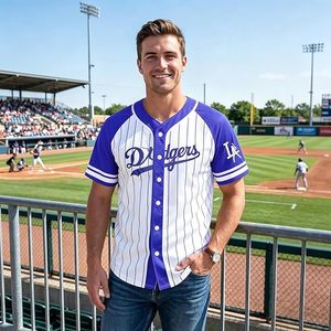 Chemises à boutons pour hommes sur le thème du baseball, T-shirt de joueur de baseball, Maillot graphique à séchage rapide pour les fans de matchs, Hauts à manches courtes - Product Image 4