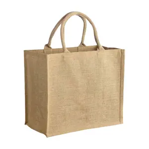 Großhandel umweltfreundlich benutzerdefiniertes Logo tote natürliche Farbe Strand große Größe Jute-Tasche für einkauf