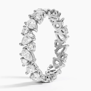 Elegante Anillo de Eternidad de Plata de Ley 925 Chapado en Oro con Moissanita para Mujer, Joyería Clásica para Regalo de Boda - Product Image 3