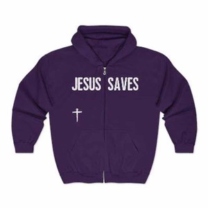 เสื้อฮู้ดดี้ Jesus Saves Kingdom Minded สำหรับผู้ชาย ผู้หญิง และวัยรุ่น ผ้าฝ้ายฟลีซ ปักอักษรตามสั่ง ขายส่ง - Product Image 1