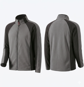 เสื้อแจ็คเก็ตทำงานผ้าฟลีซโพลาร์พรีเมียม 320 GSM สีดำสนิท แต่งแผงสีตัดกัน ปักลายตามสั่ง ซิปหน้า เสื้อนิรภัยสำหรับฤดูหนาว เดินป่า แคมป์ปิ้ง - Product Image 6