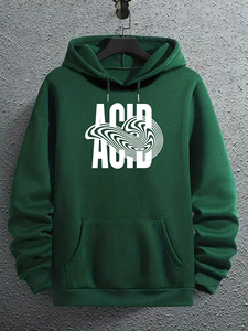 Sweat à capuche épais délavé à l'acide, coupe oversize, style streetwear, pour homme, avec logo personnalisé, en molleton de coton premium, décontracté - Product Image 1