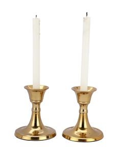 Ensemble de 2 bougeoirs en aluminium doré, style vintage royal, pour cheminée, table à manger et décoration festive - Product Image 6