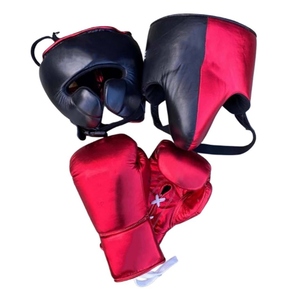 High Quality Boxing Sets Professional Complete Genuine Leather Boxing Sets Leather <b>Gloves</b> Groin Guard Protector RL-BS_116 - Product Image 4