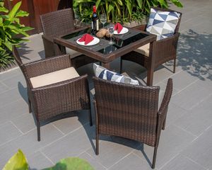 DN00014 Juego de comedor de ratán para exteriores, impermeable, muebles de alta calidad para apartamento, sala de estar, patio. Directo de fábrica en Vietnam. - Product Image 1