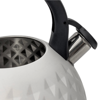 Bouilloire sifflante en acier inoxydable de 2,7 L, couleur blanche, pour tous les types de cuisinières, vente en gros d'usine