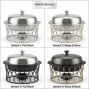 Calentador de Comida Tipo Buffet de Lujo Árabe para Ramadán, de Latón y Acero Inoxidable, Ecológico, Minimalista, con Soporte de Alambre Metálico para Catering - Product Image 5