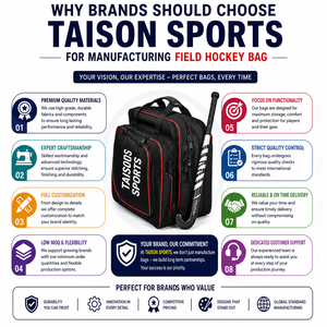 Sac de hockey sur gazon TAISON SPORTS PU 300 GSM 600D 30-40L, design à panneaux gris et violet, logo personnalisé - Product Image 5