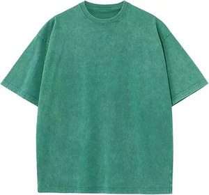 T-shirt vintage délavé à l'acide personnalisé en gros, couleur verte, 100% coton pour hommes - Product Image 1