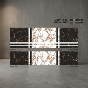 Vistaar Finition mate 1000x300mm Carreaux antidérapants en porcelaine pour marches d'escalier Plancher en céramique à bande de roulement noire - Product Image 4