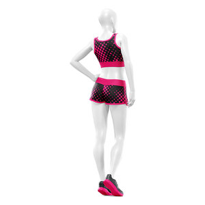 Women's Custom Sublimation Sports Bra Shorts 2 Piece Gym Fitness Set Yoga Training Activewear OEM ODM Manufacturer - Product Image 5