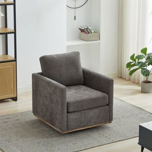 Fauteuil pivotant carré rembourré de 30,7 po de large, fauteuil d'appoint pivotant à 360 degrés, fauteuil club confortable pour salon - Product Image 2