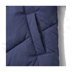 Hooded Quilted Waterproof <b>Bubble</b> Jacket Black Full Sleeve Winter Windproof Cotton Shell Knitted Fabric Polyester Filling Stand - Product Image 5