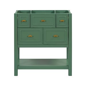 Mobile Bagno da 30 Pollici con Lavabo Integrato, Struttura in Legno Massello, Autoportante, con 5 Cassetti, Mobiletto Contenitore di Lusso - Product Image 1