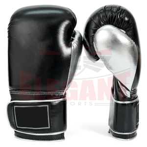 Gants de boxe en cuir PU de qualité supérieure, blanc et noir, avec protection en mousse multicouche, fabrication OEM ODM directe d'usine, logo personnalisé. - Product Image 2