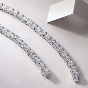 Unique Design Luxury Iced Out Moissanite Tennis Chain Necklace Hip Hop Moissanite Diamond Look Solid Available At Best Price - Product Image 4