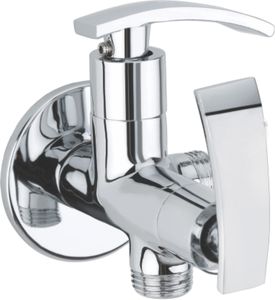 2 way angle cock brass chrome plated wall mounted bib <b>tap</b> <b>washing</b> <b>machine</b> water <b>tap</b> cold bathroom basin faucet hot water - Product Image 2