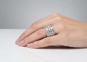 Round <b>Diamond</b> <b>Ring</b> for Women Natural <b>Diamonds</b> 18KT Gold Plated Classic Fine Jewelry for Women - Product Image 5