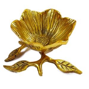 Plateau décoratif en métal pour fruits secs avec double bol, design feuille, plateau de service pour Mukhvas et collations, idéal pour la maison et les fêtes - Product Image 6