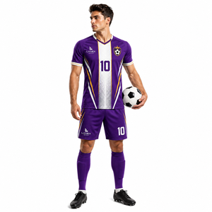 Ensemble Maillot et Short de Football Personnalisé pour Hommes – Tenue Légère Anti-Transpiration pour Entraînement d'Équipe – Vente en Gros - Product Image 2