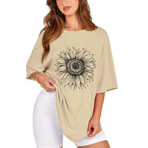 Camisetas Casuales de Jersey para Mujer Talla Grande, con Detalle de Botones, 100% Algodón, Estilo Deportivo, Estampado Puff - Product Image 5