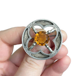 Broches Escoceses de Ágata con Grabado de Plata y Cuarzo, Diseño de Plaid, Antiguos y Personalizables, para Vestir con el Tartán Escocés - Product Image 1