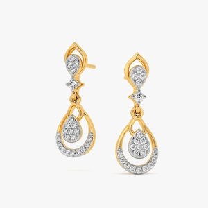 Pendientes de Oro Amarillo con Doble Lágrima de Diamantes Cultivados en Laboratorio - Product Image 2