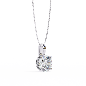 Minimalist 14K <b>Solid</b> <b>Gold</b> IGI Certified 3 CT Round Cut Prong Set Lab Diamond Solitaire <b>Pendant</b> Necklace for Women Party Gift - Product Image 4