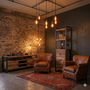 Industrial Style Solid Wood Bookcase with 3 Drawers Rustic Metal Frame Bookshelf Tall Display Storage Cabinet For Living Room - Product Image 1