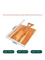 Planche à découper en bambou finition naturelle, faite à la main, écologique, passe au lave-vaisselle, épaisseur 1,5 cm, accessoire de préparation alimentaire
