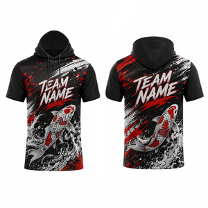 เสื้อฮู้ดน้ำหนักเบาแบบกำหนดเอง แขนครึ่ง 100% โพลีเอสเตอร์ ชุดทีม OEM พร้อมชื่อและหมายเลข ชุดกีฬาสำหรับการฝึกซ้อม - Product Image 1