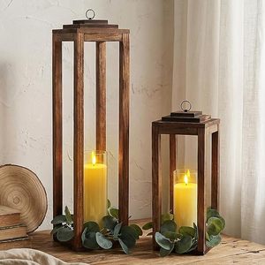 Farol de madera ecológico de diseño moderno, pieza decorativa hecha a mano para la decoración del hogar, jardín y festivales. - Product Image 5