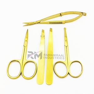 Pinzas Profesionales RMI de Acero Inoxidable con Punta Dorada para Cejas, Tipo Tijera, Lavables, Duraderas, con Logotipo Personalizado - Product Image 3