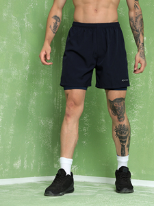 Men's <b>Mid</b> Solid Color Running Double Shorts 2-in-1 Gym Training Quick Dry Breathable Athletic Sports Wear Custom Fitness Shorts - Product Image 3
