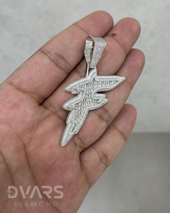 Colgante de Lujo con Logotipo Inicial de Plata de Ley 925 y Moissanita VVS, Joyería Hip Hop Personalizada con Nombre/Número, Bañado en Rodio/Oro - Product Image 3