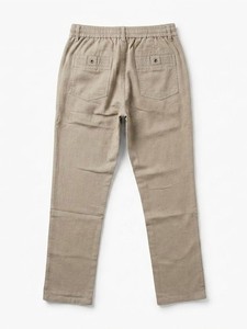 Pantalones Casuales de Hombre Color Beige con Cintura Elástica Ajustable, Ligeros, de Algodón y Fibra de Bambú, Estilo Verano, Corte Recto - Product Image 5