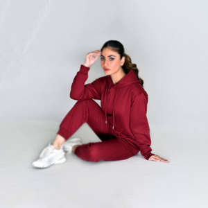 Conjunto Deportivo Color Marrón Oscuro para Mujer, Sudadera con Capucha y Pantalones Jogger, Ropa Deportiva Casual de Dos Piezas para Streetwear - Product Image 6