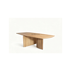 Mesa de Comedor Ovalada Lyca - Artesanía Exquisita, Madera de Teca Resistente, Diseño Elegante Japandi, 8 Plazas - Product Image 1
