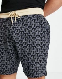 Shorts de Baño para Hombre con Estampado Geométrico, Cintura Media, Cordón Ajustable, Secado Rápido, Casuales, 100% Poliéster - Product Image 1
